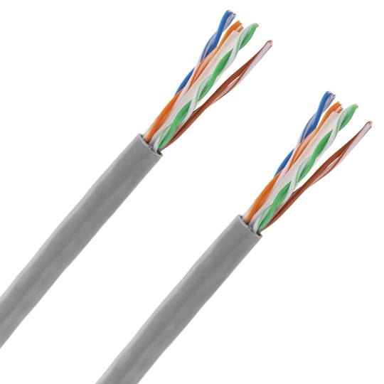 Szpula kabla sieciowego LAN UTP kat.6A 23AWG CCA sztywny szary 100m