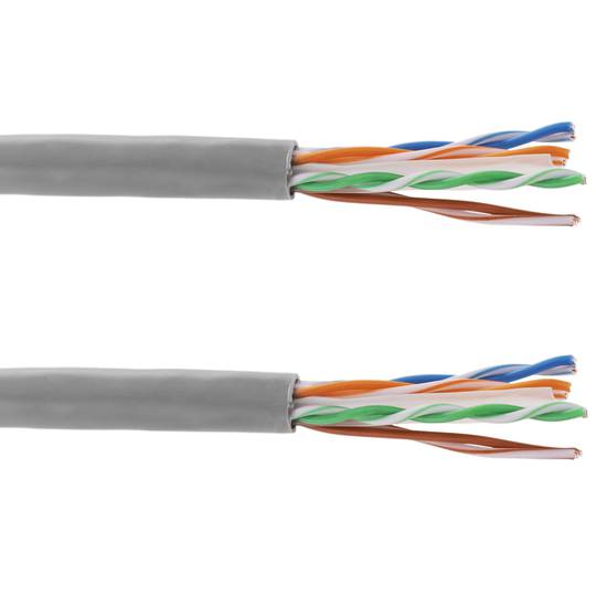Szpula kabla sieciowego LAN UTP kat.6A 23AWG CCA sztywny szary 100m