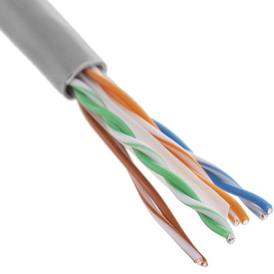 Spoel van netwerkkabel LAN UTP Cat.6A 23AWG CCA star grijs 305m