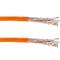 Bobina de cable de red ethernet Cat. 7 SFTP de 100 m rígido de color naranja
