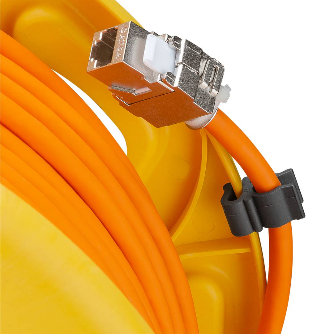 Bobina portátil de cabo de rede RJ45 Cat 7a SFTP 50 metros