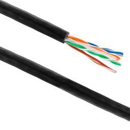 UTP-LAN-Netzwerkkabeltrommel Kategorie Cat.6 23AWG CCA starr schwarz 305 m