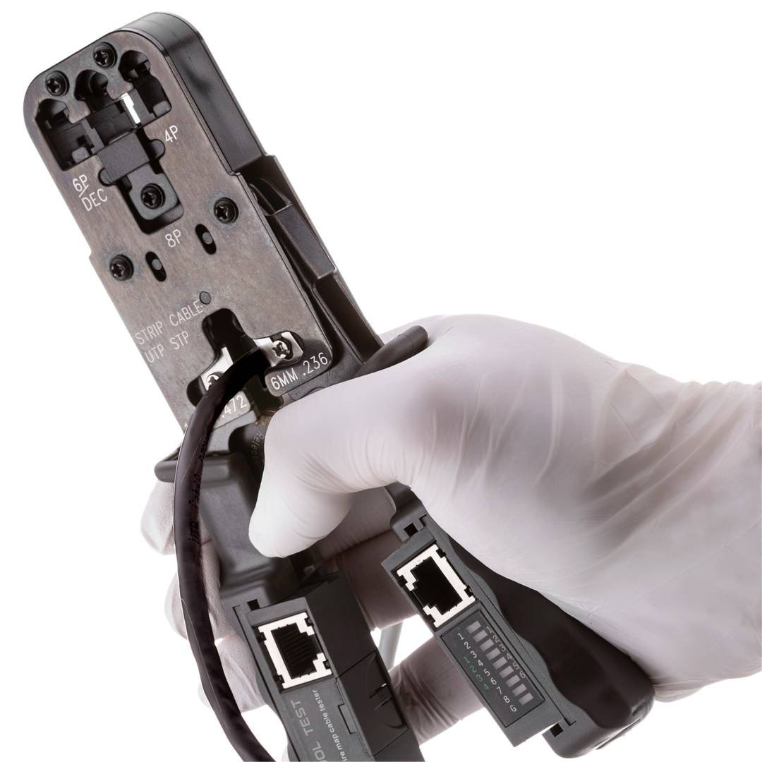 Carretel de cabo de rede UTP LAN categoria cat.6 23AWG CCA rígido preto 305 m