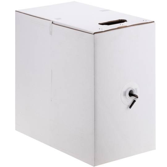 Carretel de cabo de rede UTP LAN categoria cat.6 23AWG CCA rígido preto 305 m