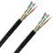 Carretel de cabo de rede UTP LAN categoria cat.6 23AWG CCA rígido preto 305 m