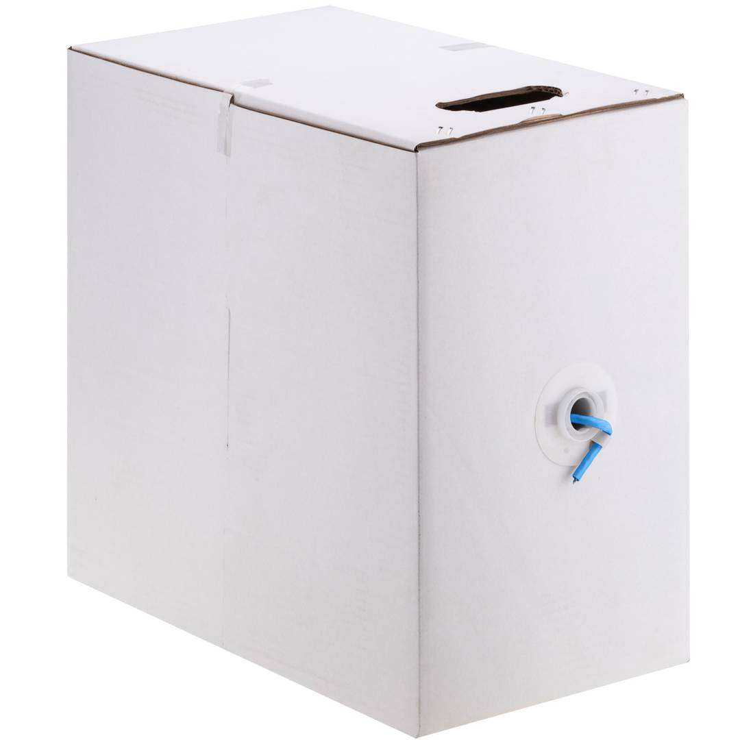 UTP-LAN-Netzwerkkabel, Spule, Kategorie Kat. 6, 23 AWG, CCA, starr, blau, 305 m