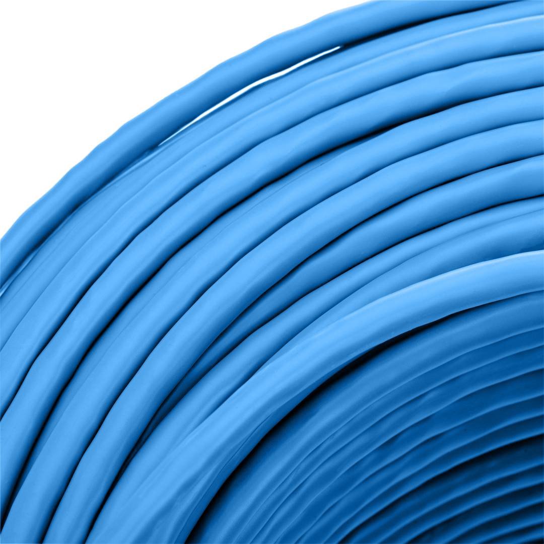 UTP-LAN-Netzwerkkabel, Spule, Kategorie Kat. 6, 23 AWG, CCA, starr, blau, 305 m