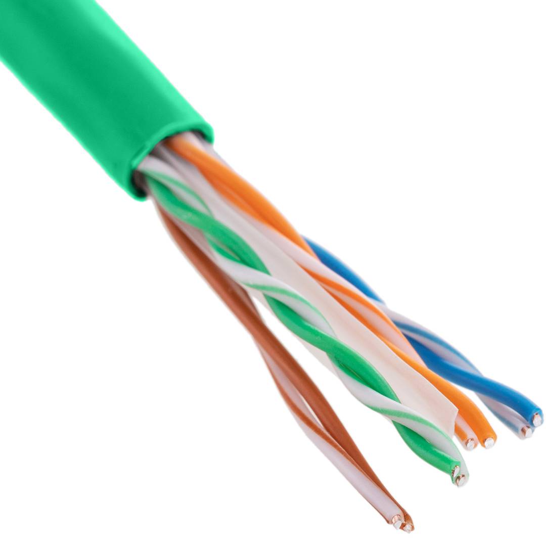 Bobina de cable de xarxa LAN UTP categoria cat.6 23AWG CCA rígid verd 305 m
