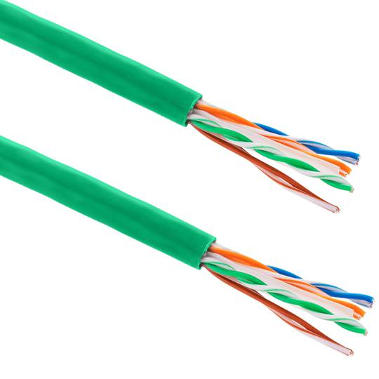Bobina de cable de xarxa LAN UTP categoria cat.6 23AWG CCA rígid verd 305 m