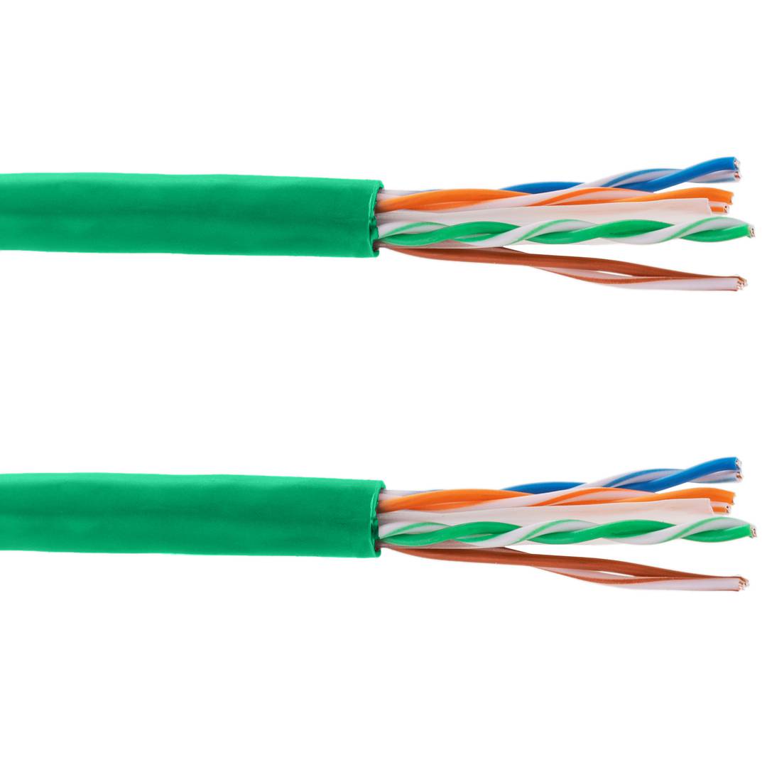 Bobina de cable de xarxa LAN UTP categoria cat.6 23AWG CCA rígid verd 305 m