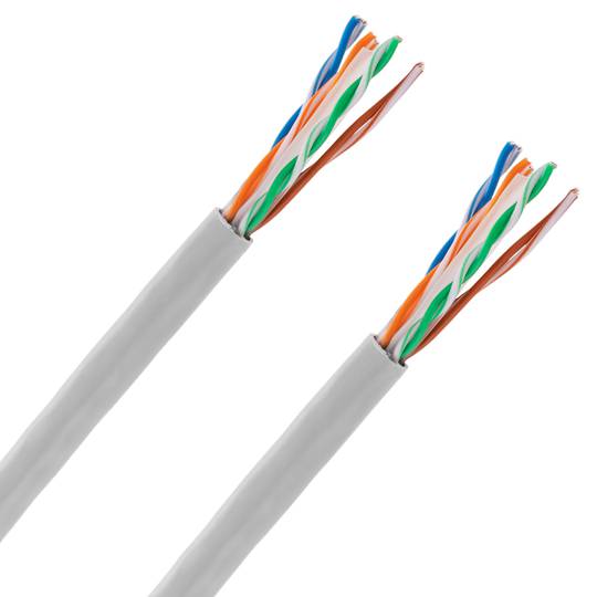 Bobina de cable de red LAN UTP categoría cat.6 23AWG CCA rígido gris 305 m