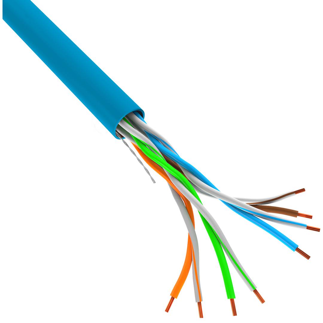 Lanberg LAN UTP Cat. 5e rigid CU Fluke blue network cable reel 305m