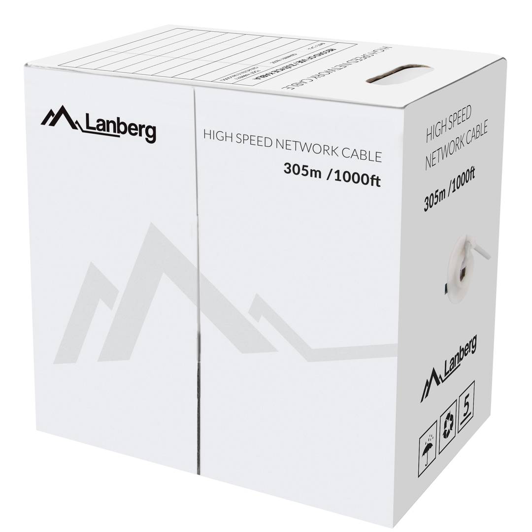 Door Fluke geteste blauwe stijve 305 m Cat.5e UTP Ethernet-netwerkkabelhaspel LCU5-12CU-0305-B