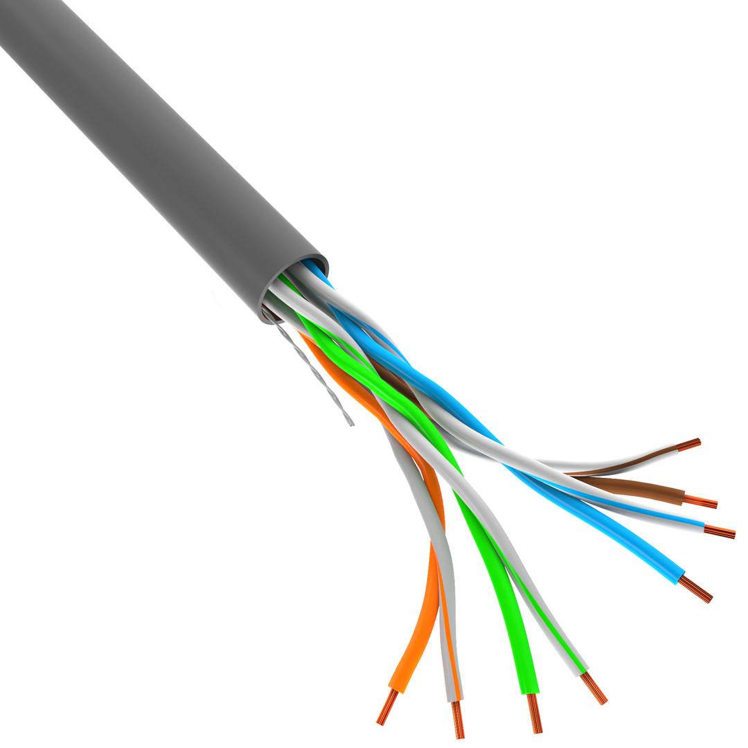 Lanberg Bobina de cable de xarxa LAN UTP Cat. 5e rígid CU AWG24 Fluke tested CPR gris 305m