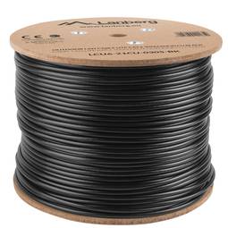 Von Fluke getestetes LCU6-21CU-0305-BK 305 m starres schwarzes Cat 6 UTP-Ethernet-Netzwerkkabel für den Außenbereich