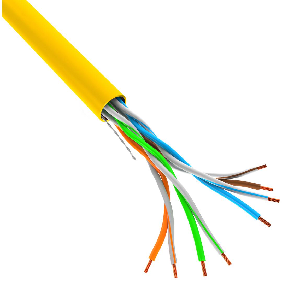 Bobina de cable de xarxa ethernet UTP Lanberg Cat.5e groc 305m