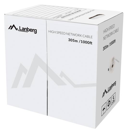 Bobina de cable de xarxa ethernet UTP Lanberg Cat.5e groc 305m
