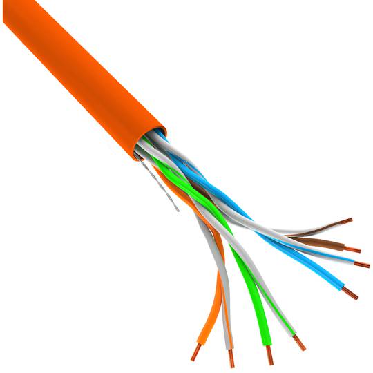 Lanberg Bobina de cable de xarxa LAN UTP Cat. 5e rígid CCA taronja 305m