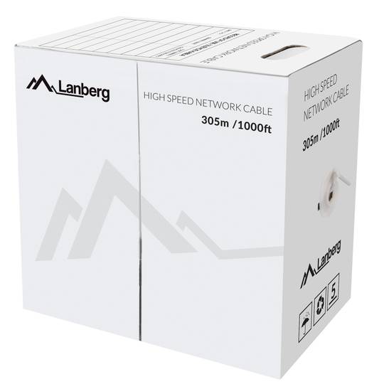 Avvolgicavo Lanberg LCU5-12CU-0305-R UTP Cat.5E Rigido o Pieno CU. Fluke testato rosso 305m