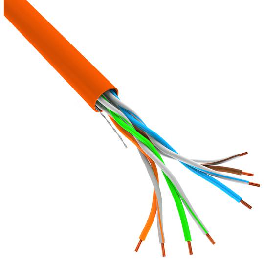 Lanberg Kabeltrommel LCU5-12CU-0305-O UTP Cat 5e RJ45 starr Fluke getestet AWG24 305m orange