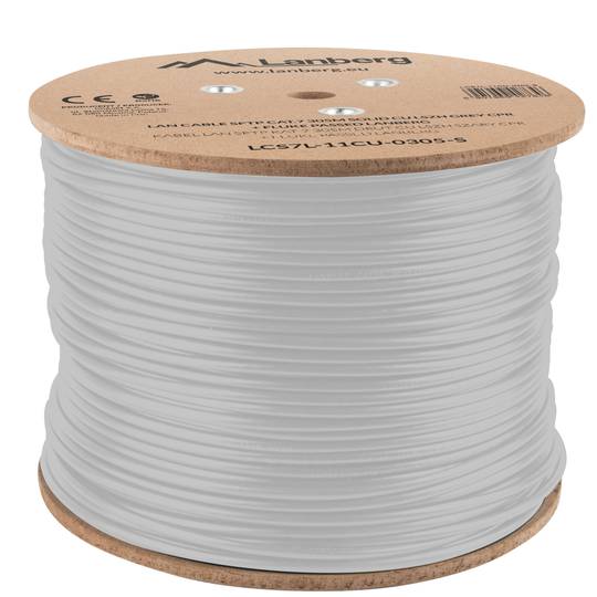 Door Fluke geteste LCS7L-11CU-0305-S 305 m stijve grijze Cat 7 FTP Ethernet-netwerkkabelhaspel