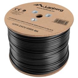 Avvolgicavo di rete Lanberg cat.5e FTP rigido testato Fluke nero 305m LCF5-21CU-0305-BK