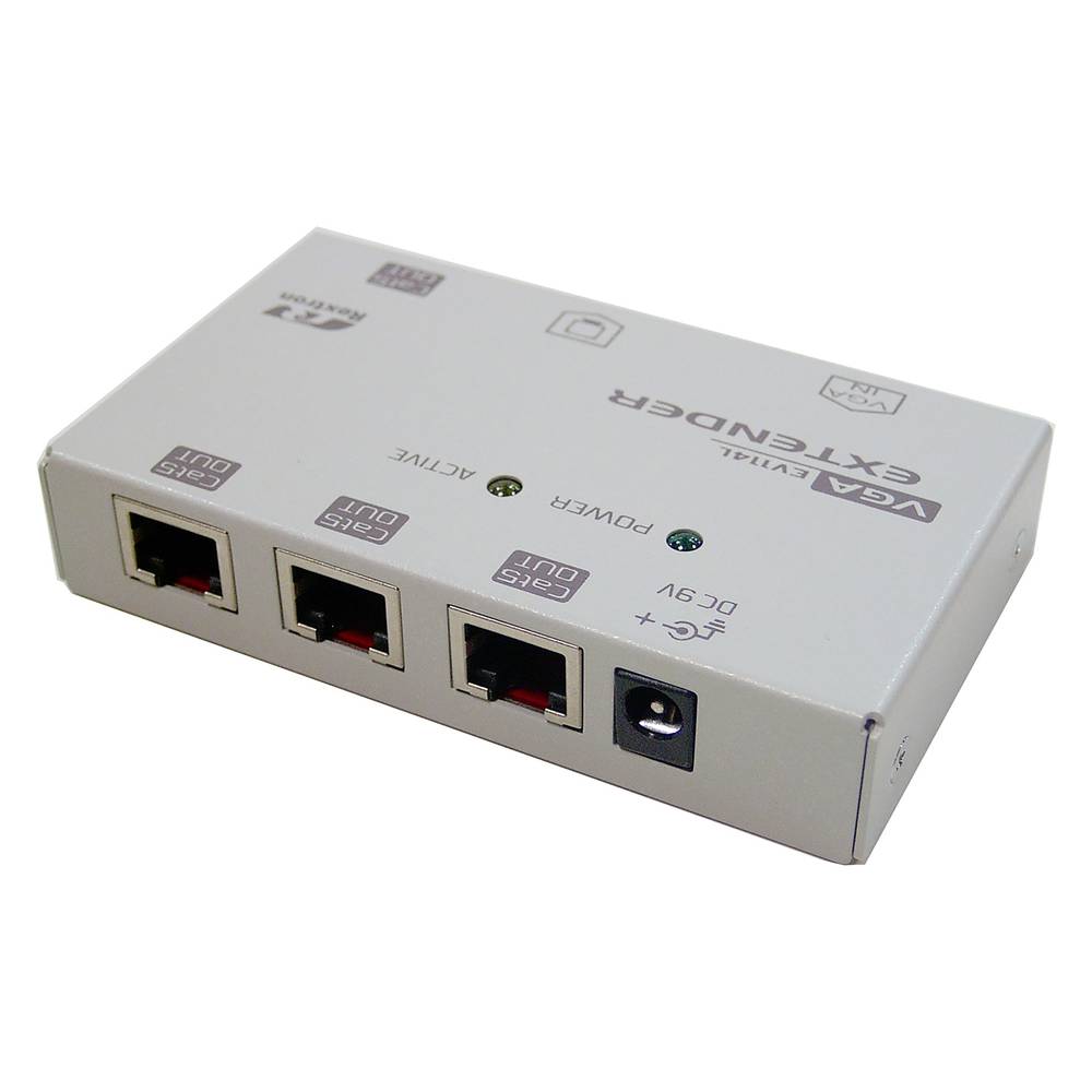 Rextron 1 VGA Extender VGA-IN-OUT + 1 VGA + 4 RJ45-OUT (EV-114L)
