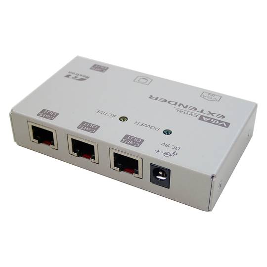 Rextron 1 VGA Extender VGA-IN-OUT + 1 VGA + 4 RJ45-OUT (EV-114L)