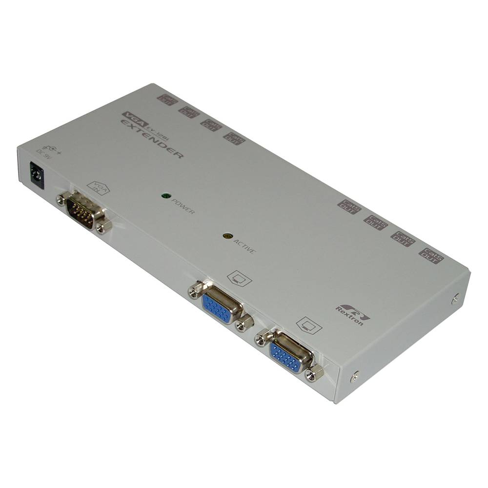 Rextron VGA Extender 1 VGA-IN + 2 VGA-OUT + 8 RJ45-OUT (EV-128L)