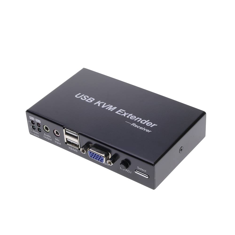 2-portowy przełącznik KVM z przedłużaczem KVM 100 m za pomocą kabla sieciowego STP 100 m