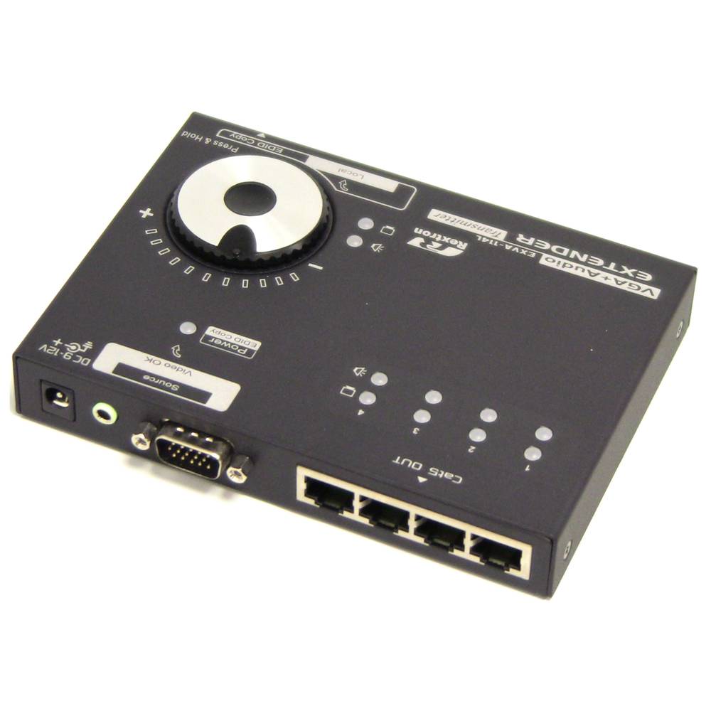 Extendeur VGA et audio via UTP á 900m. 4-port d