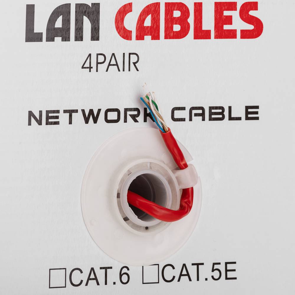 UTP kabelspoel categorie 5e 24AWG CCA star rood 100m