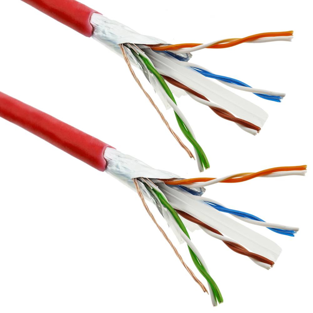Categoria 6 FTP cabo da bobina CCA 24AWG vermelho sólido 100m
