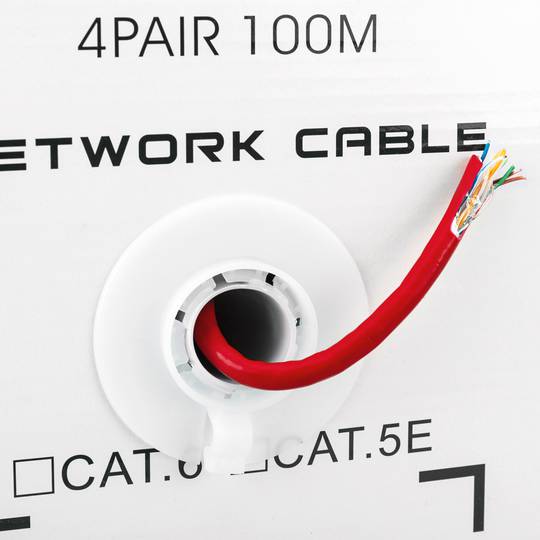 Categoria 6 FTP cabo da bobina CCA 24AWG vermelho sólido 100m