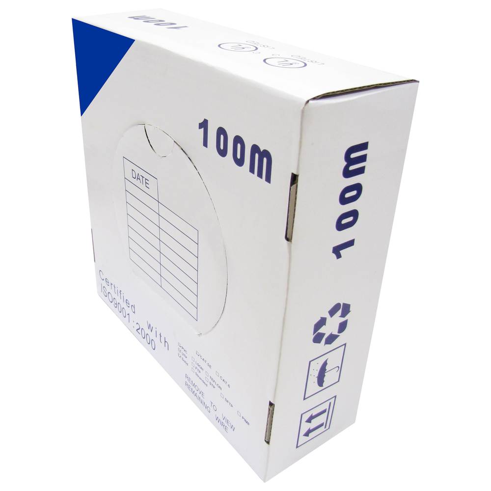 Coil cable CCA 24AWG UTP Kategorie 5e solide blau 100m