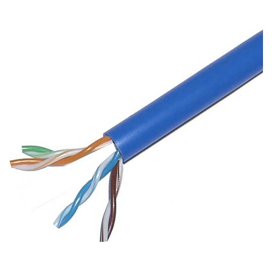 Coil cable CCA 24AWG UTP Kategorie 5e solide blau 100m