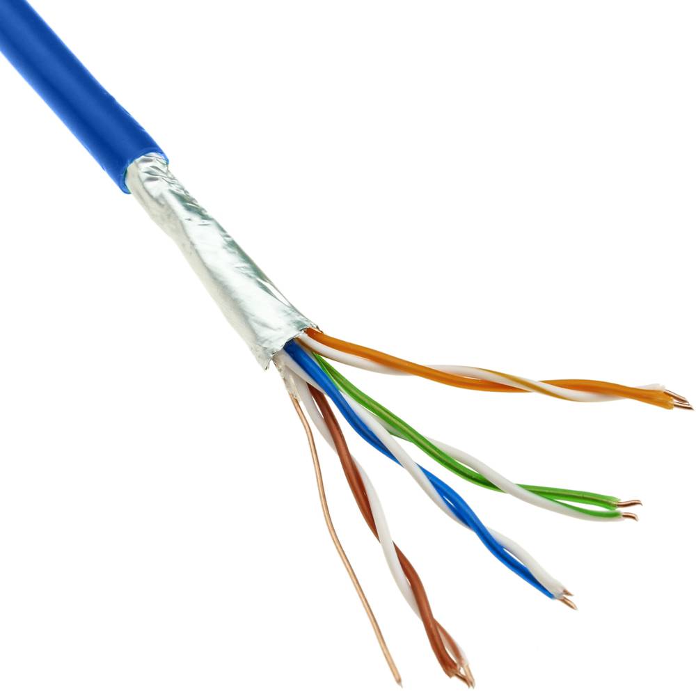 Coil cable category 5e FTP CCA 24AWG solid blue 100m