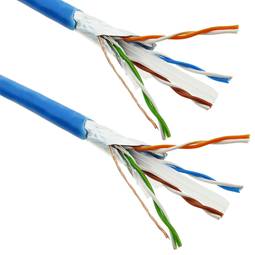 Category 6 FTP cable coil CCA 24AWG solid blue 100m