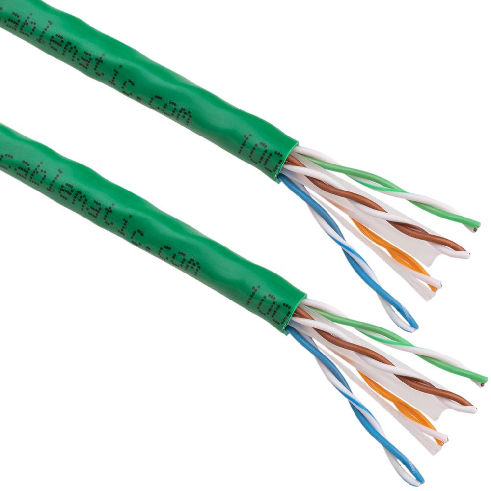 BEMATIK.COM Spool UTP Cat6 Cable 24AWG CCA Solid Green 100m 