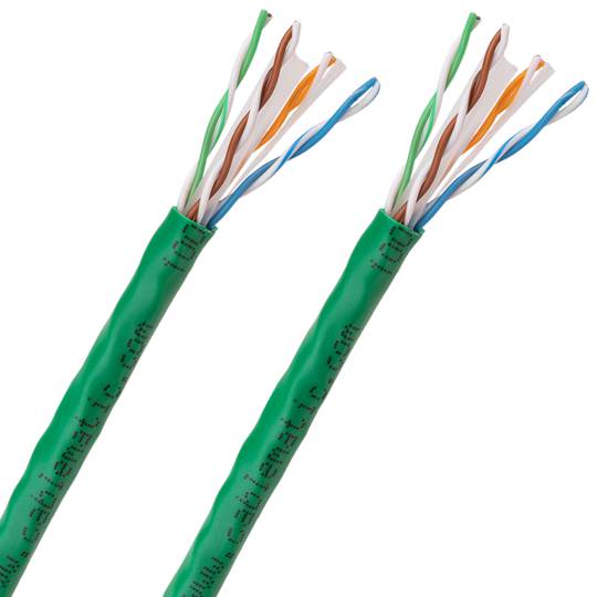 Bobina cable UTP categoría 6 24AWG CCA rígido verde 100m