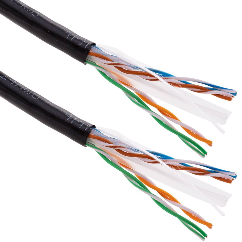 Bobina cable UTP categoría 6 24AWG CCA rígido negro 100m Cablematic