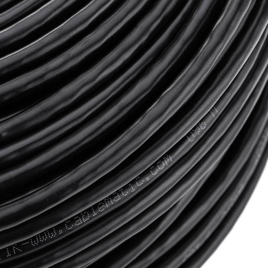 Spool UTP Cat6 cable 24AWG CCA solid black 100m