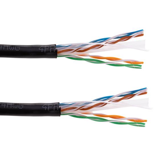 Spool UTP Cat6 cable 24AWG CCA solid black 100m