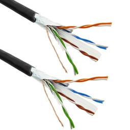 Kategorie 6 FTP Kabelrolle CCA 24AWG solid black 100m
