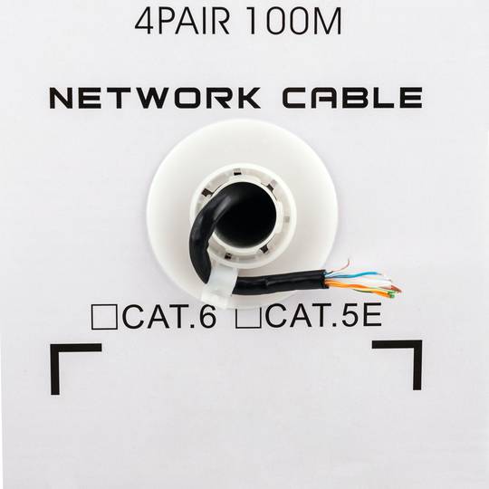 Bobina cable FTP categoria 6 24awg CCA rígid negre 100m