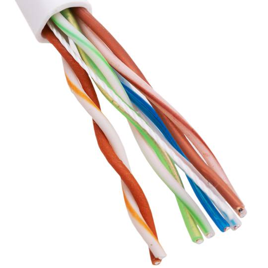 Coil Category 5e UTP cable 24AWG CCA white stiff 100m - Cablematic