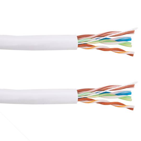 Sztywny biały szpula na kabel sieciowy Ethernet kat. 5e UTP CCA o długości 100 m
