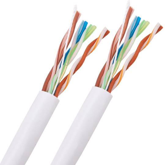 Sztywny biały szpula na kabel sieciowy Ethernet kat. 5e UTP CCA o długości 100 m