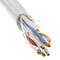Bobina de cable de red ethernet Cat. 6 FTP CCA de 100 m rígido de color blanco