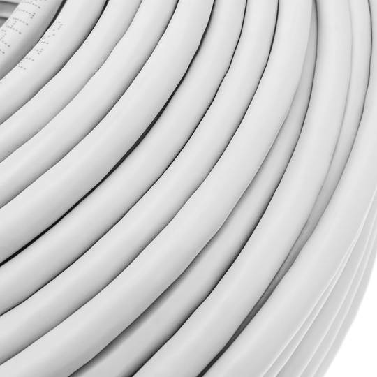 Bobina de cable de red ethernet Cat. 6 FTP CCA de 100 m rígido de color blanco